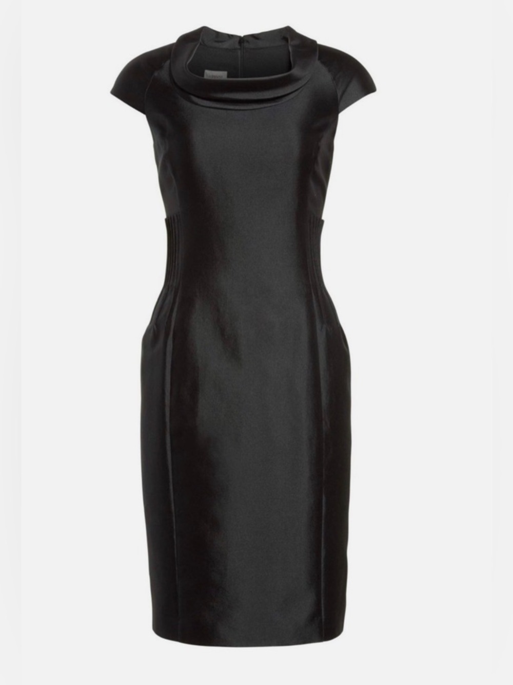 NEW Armani Collezioni SILVER Silk /Cotton Cap-Sleeve Sheath Dress